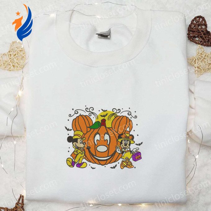 Spooky Mickey Minnie Halloween Pumpkin Embroidered Shirt: Best Disney Halloween Gift for Family Spooky Mickey Minnie Halloween Pumpkin Embroidered Shirt: Best Disney Halloween Gift for Family