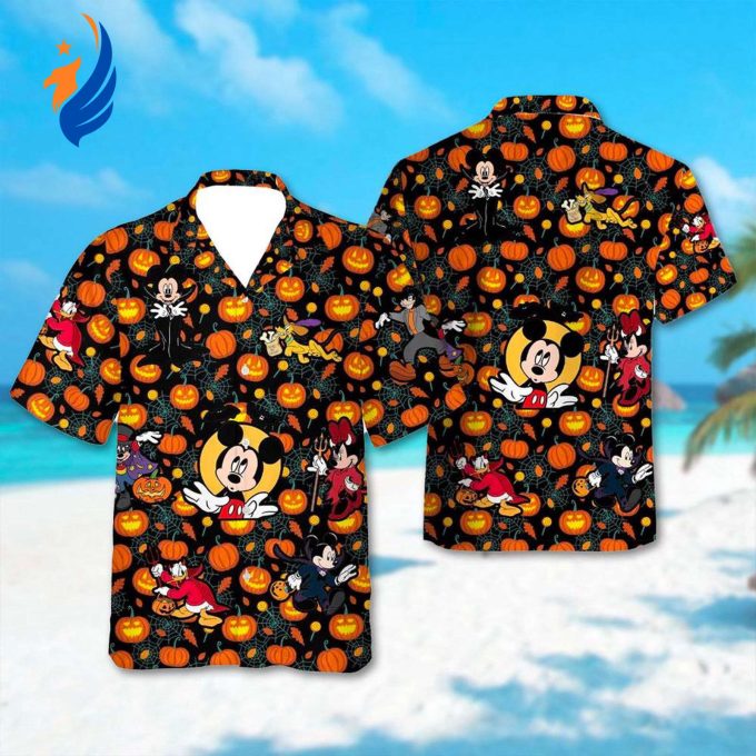 Mickey Mouse Hawaiian Shirt: Friends Pumpkin Halloween Pirate All Over Print Button Up – Perfect for Halloween! Mickey Mouse Hawaiian Shirt: Friends Pumpkin Halloween Pirate All Over Print Button Up – Perfect for Halloween!