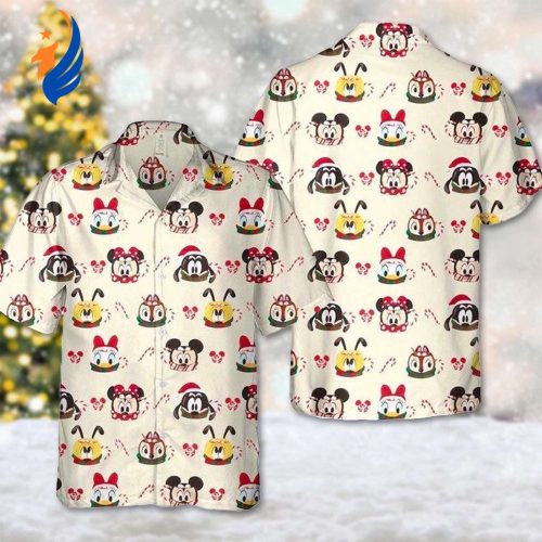 Mickey Mouse and Friends Christmas Hawaii Shirt: Festive Mickey Xmas Hawaiian Button Up 3D All Over Print