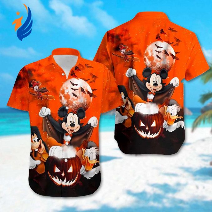 Mickey Mouse & Friends Vampire Hawaiian Shirt – Halloween Night All Over Print Button Up Mickey Mouse & Friends Vampire Hawaiian Shirt – Halloween Night All Over Print Button Up