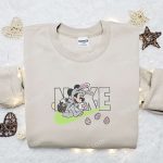 Mickey Mouse Bunny x Nike Cartoon Embroidered Shirt: Custom Easter Gift with Nike Embroidery Mickey Mouse Bunny x Nike Cartoon Embroidered Shirt: Custom Easter Gift with Nike Embroidery
