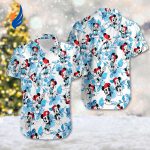 Mickey Mouse Christmas Hawaiian Shirt: Festive 3D All Over Print with Santa Hat and Button Up Design Mickey Mouse Christmas Hawaiian Shirt: Festive 3D All Over Print with Santa Hat and Button Up Design