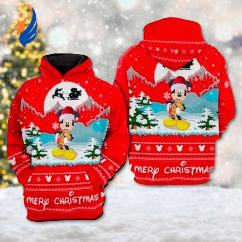 Mickey Mouse Christmas Hoodie: Cartoon Character All Over Print Xmas Sweater & Magic Kingdom Shirt