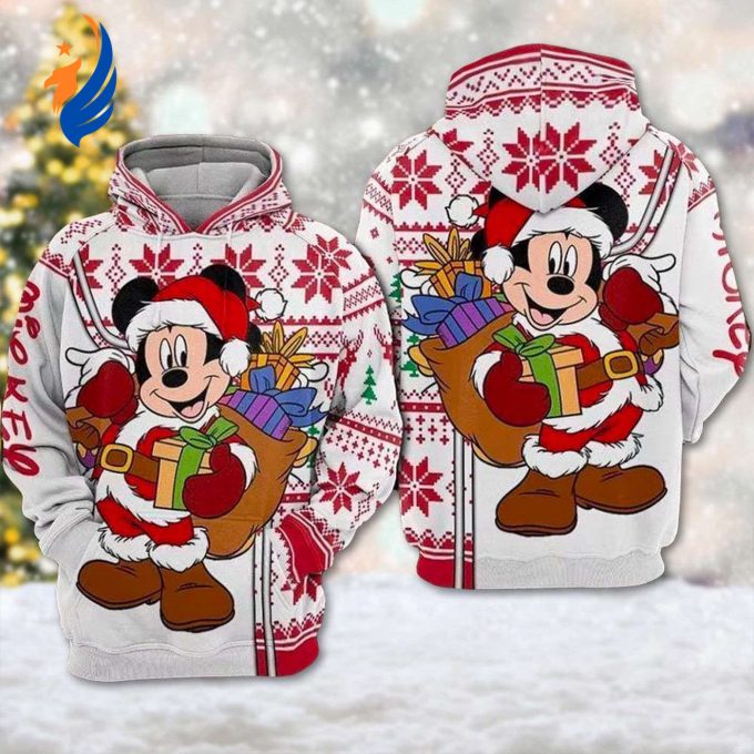 Mickey Mouse Christmas Hoodie – Santa 3D Sweatshirt Cartoon Xmas Holiday Gift for Magic Kingdom Mickey Mouse Christmas Hoodie – Santa 3D Sweatshirt Cartoon Xmas Holiday Gift for Magic Kingdom