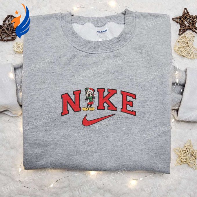 Mickey Mouse Christmas x Nike Cartoon Embroidered Hoodie & Shirt: Best Family Christmas Gift Ideas Mickey Mouse Christmas x Nike Cartoon Embroidered Hoodie & Shirt: Best Family Christmas Gift Ideas
