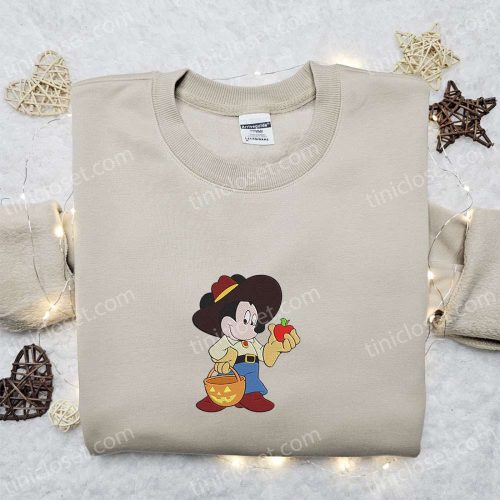 Mickey Mouse Cowboy Halloween Shirt & Disney Hoodie: Best Embroidered Halloween Gift Ideas