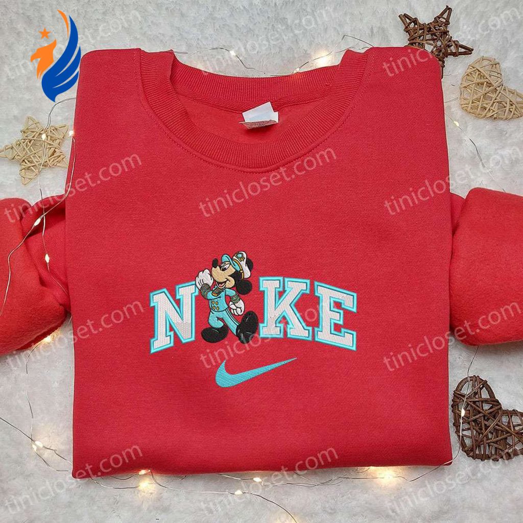 Mickey Mouse Cruise x Nike Embroidered Shirt: Disney Characters & Nike Inspired Hoodie Mickey Mouse Cruise x Nike Embroidered Shirt: Disney Characters & Nike Inspired Hoodie