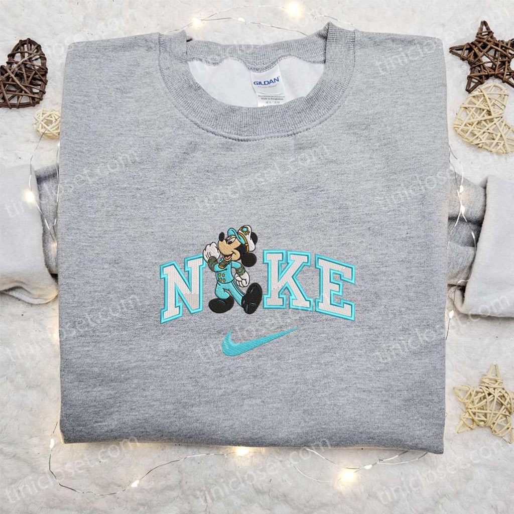 Mickey Mouse Cruise x Nike Embroidered Shirt: Disney Characters & Nike Inspired Hoodie Mickey Mouse Cruise x Nike Embroidered Shirt: Disney Characters & Nike Inspired Hoodie