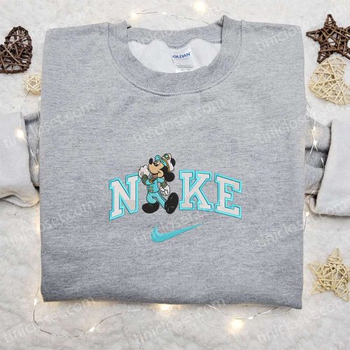 Mickey Mouse Cruise x Nike Embroidered Shirt: Disney Characters & Nike Inspired Hoodie Mickey Mouse Cruise x Nike Embroidered Shirt: Disney Characters & Nike Inspired Hoodie
