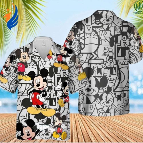Disney 2022 Mickey Mouse Men s Hawaiian Shirt – 3D Animation Print Short Sleeve Fashion Casual