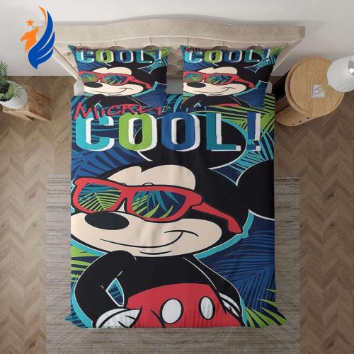 Mickey Mouse Disney Bed Set - Cool Tropical Hawaii Design Disney Collection Duvet Quilt Bedding