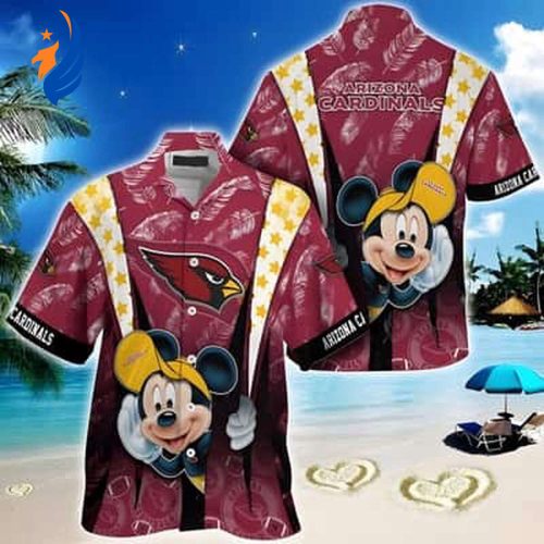 Disney NFL Arizona Cardinals Hawaiian Shirt – Perfect Gift for Beach Lovers: Mickey Mouse Design