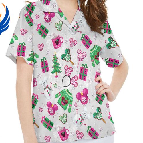 Vintage Mickey Mouse Steamboat Willie 1929 Hawaiian Shirt – Funny Disney Hawaii Shirt for Family Summer Trips to Disneyland or Disney Birthdays Disney Mickey Mouse Ears Christmas Tree Hawaiian Shirt - Festive Disneyland Holiday Gift Pink & Merry Party