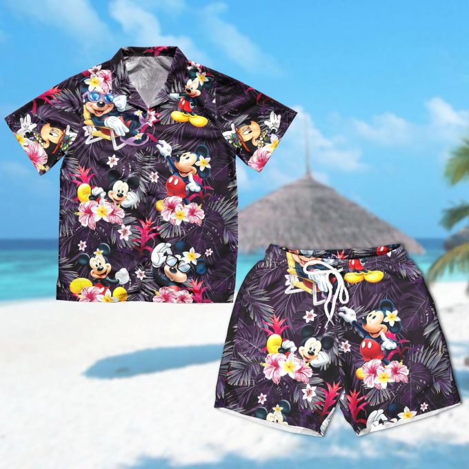 Mickey Mouse Floral Hawaiian Shirt – Summer Trip Family Aloha Beach Shirt Perfect Mouse Cartoon Lover Birthday Gift