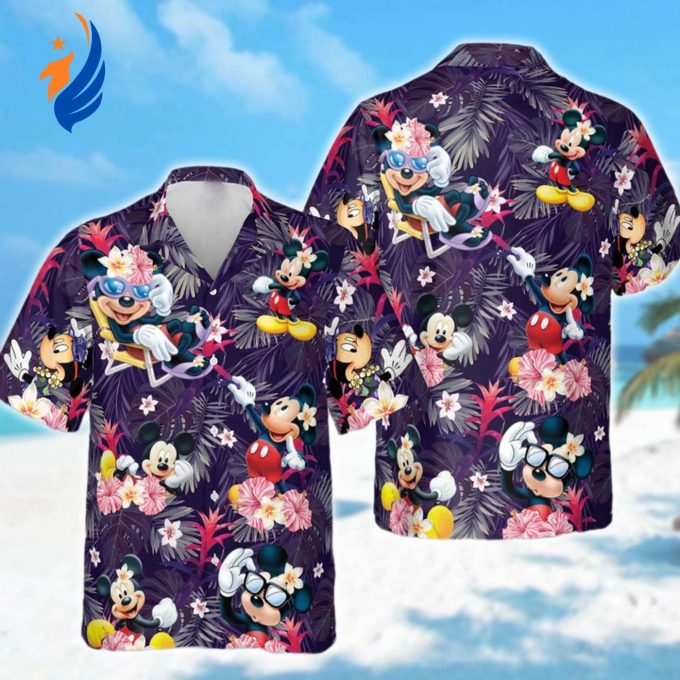 Mickey Mouse Floral Hawaiian Shirt – Perfect Summer Trip Family Hawaii Shirt for Aloha Beach Fun Ideal Mouse Cartoon Lover Birthday Gift!