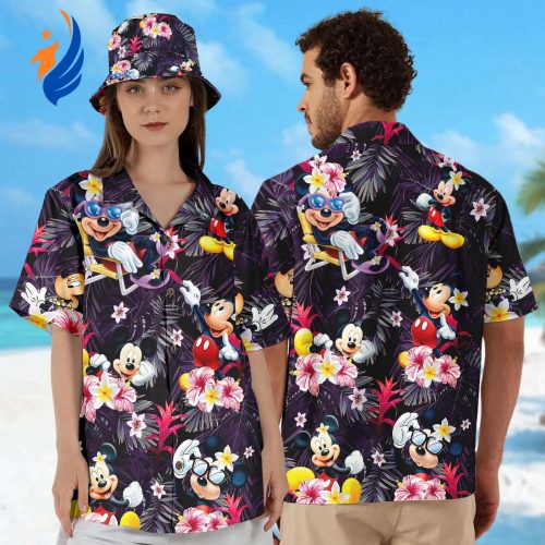 Mickey Mouse Floral Hawaiian Shirt – Summer Trip Family Aloha Beach Shirt Perfect Mouse Cartoon Lover Birthday Gift