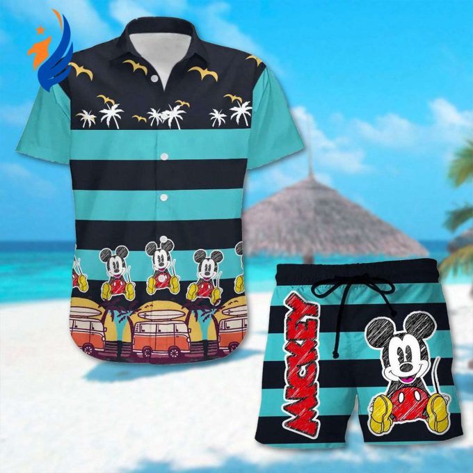 Get into the Summer Vibe with Mickey Mouse Funny Hawaiian Shirt – Unisex 3D Tee featuring Mickey Mouse and Coconut Trees – Perfect Animated Movie Character Group Shirt!