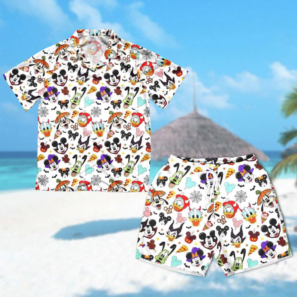 Spooky Halloween Hawaiian Shirts: Mickey Mouse Minnie Goofy Donald Trick or Treat Magic Kingdom Tee Spooky Halloween Hawaiian Shirts: Mickey Mouse Minnie Goofy Donald Trick or Treat Magic Kingdom Tee
