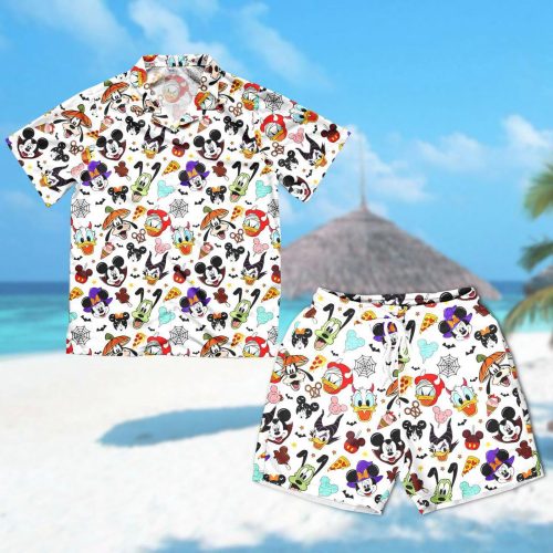 Spooky Halloween Hawaiian Shirts: Mickey Mouse Minnie Goofy Donald Trick or Treat Magic Kingdom Tee