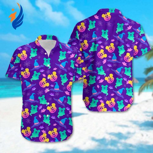 Mickey & Minnie Halloween Hawaiian Shirts: Spooky Party Gift Horror Pumpkin Button Up for Magic Kingdom