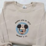 Mickey Mouse 4th of July Shirt: Disney Embroidered National Day Gifts Mickey Mouse 4th of July Shirt: Disney Embroidered National Day Gifts