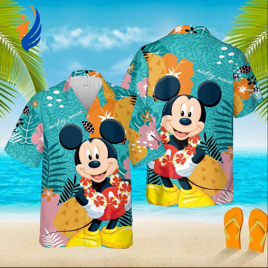 Mickey Mouse Hawaii Aloha Unisex Hawaiian Shirt: Summer Short Sleeve Style Mickey Mouse Hawaii Aloha Unisex Hawaiian Shirt: Summer Short Sleeve Style
