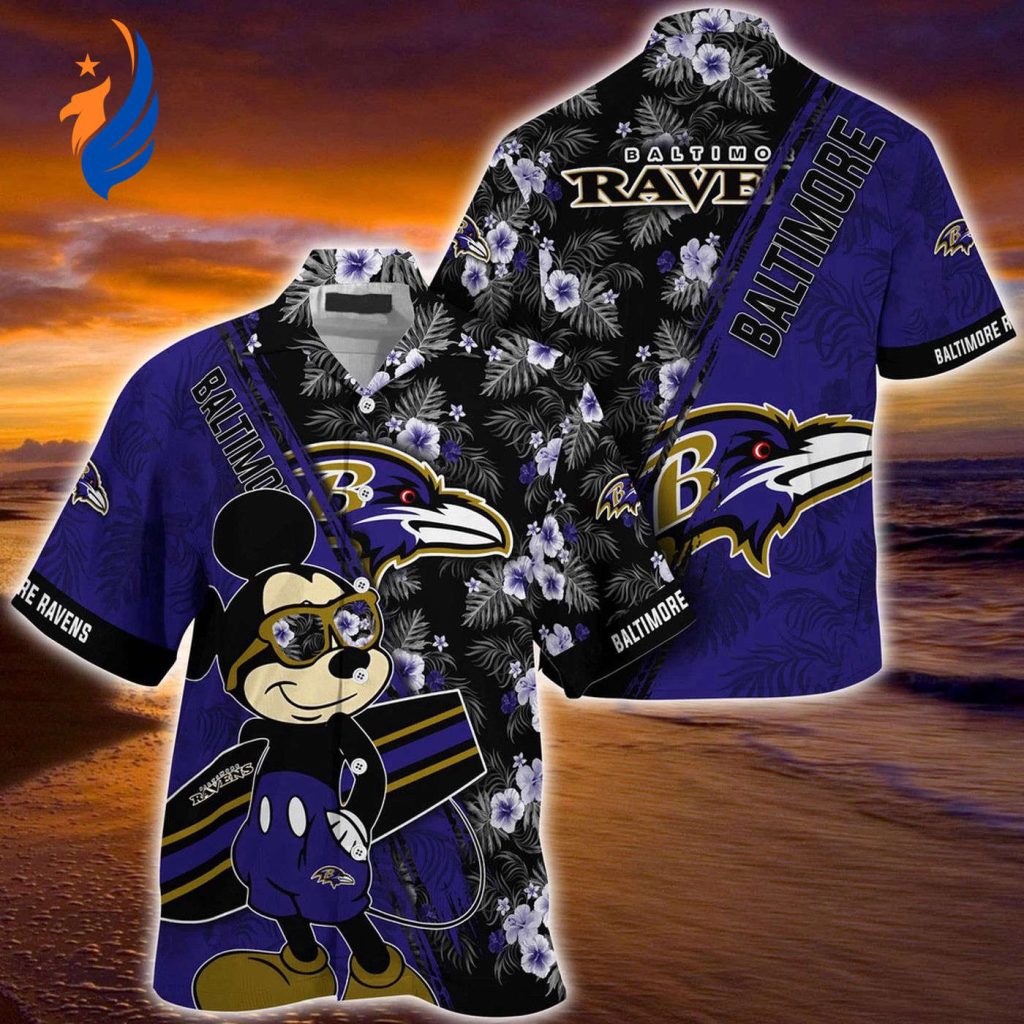 Mickey Mouse Hawaii Shirt: Baltimore Ravens NFL Floral Pattern for Fans – Perfect for Game Day! Mickey Mouse Hawaii Shirt: Baltimore Ravens NFL Floral Pattern for Fans – Perfect for Game Day!