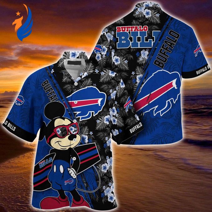 Buffalo Bills NFL Mickey Mouse Hawaii Shirt: Floral Pattern for Fans Buffalo Bills NFL Mickey Mouse Hawaii Shirt: Floral Pattern for Fans