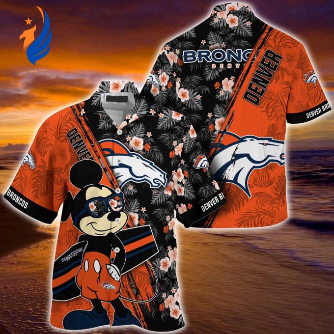 Mickey Mouse Hawaii Shirt: Denver Broncos NFL Floral Pattern for Fans – Engaging & Stylish!