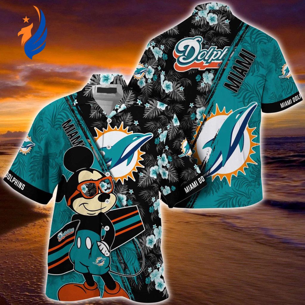 Mickey Mouse Hawaii Shirt: Miami Dolphins NFL Floral Pattern for Fans – Perfect for Showing Team Spirit! Mickey Mouse Hawaii Shirt: Miami Dolphins NFL Floral Pattern for Fans – Perfect for Showing Team Spirit!