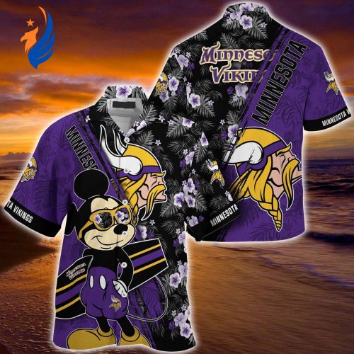 Mickey Mouse Hawaii Shirt – Minnesota Vikings NFL Floral Pattern for Fans: Show Your Team Spirit in Style!