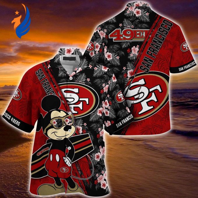 Mickey Mouse Hawaii Shirt: San Francisco 49ers NFL Floral Pattern – Perfect for Fans! Mickey Mouse Hawaii Shirt: San Francisco 49ers NFL Floral Pattern – Perfect for Fans!