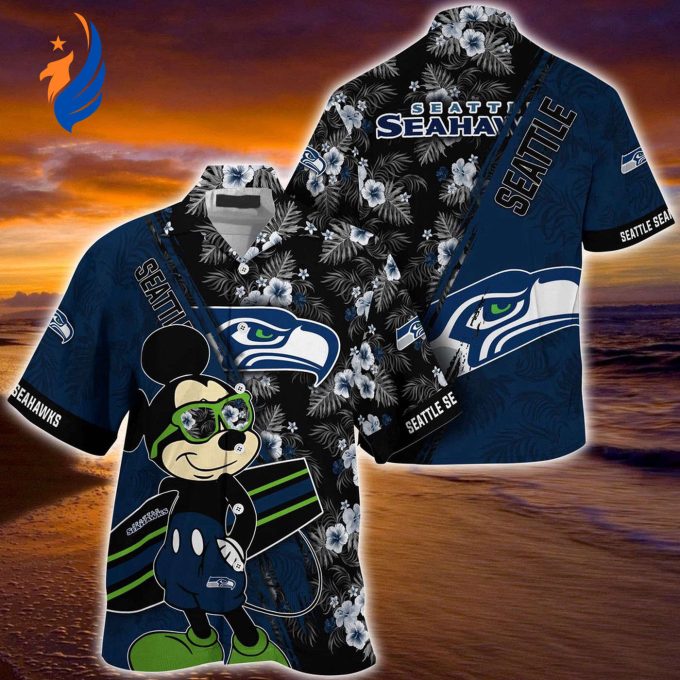 Get in the Seahawks spirit with our Mickey Mouse Hawaii Shirt featuring NFL floral pattern for fans! Get in the Seahawks spirit with our Mickey Mouse Hawaii Shirt featuring NFL floral pattern for fans!