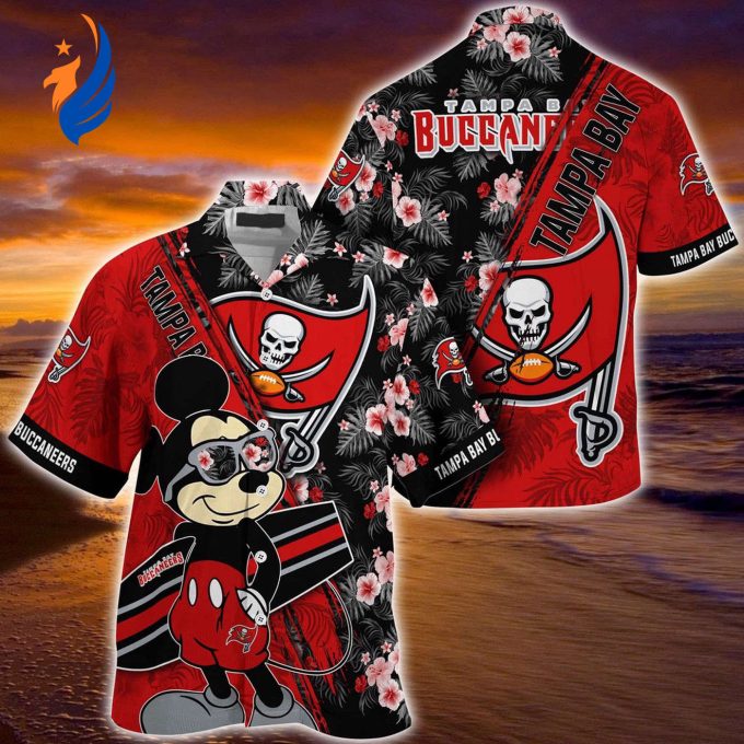 Mickey Mouse Hawaii Shirt: Tampa Bay Buccaneers NFL Floral Pattern for Fans Mickey Mouse Hawaii Shirt: Tampa Bay Buccaneers NFL Floral Pattern for Fans