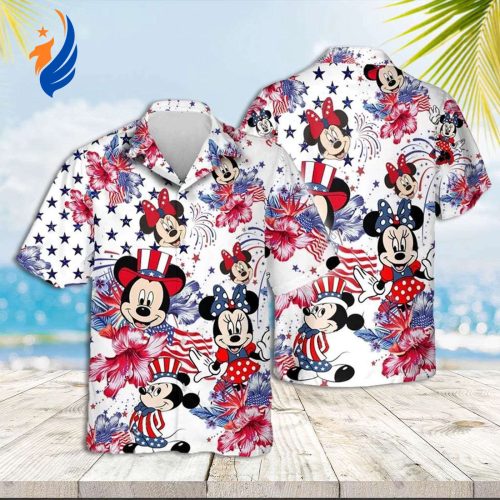 Disney Hibiscus Hawaiian Shirt Mickey Mouse Inspired Tropical Attire