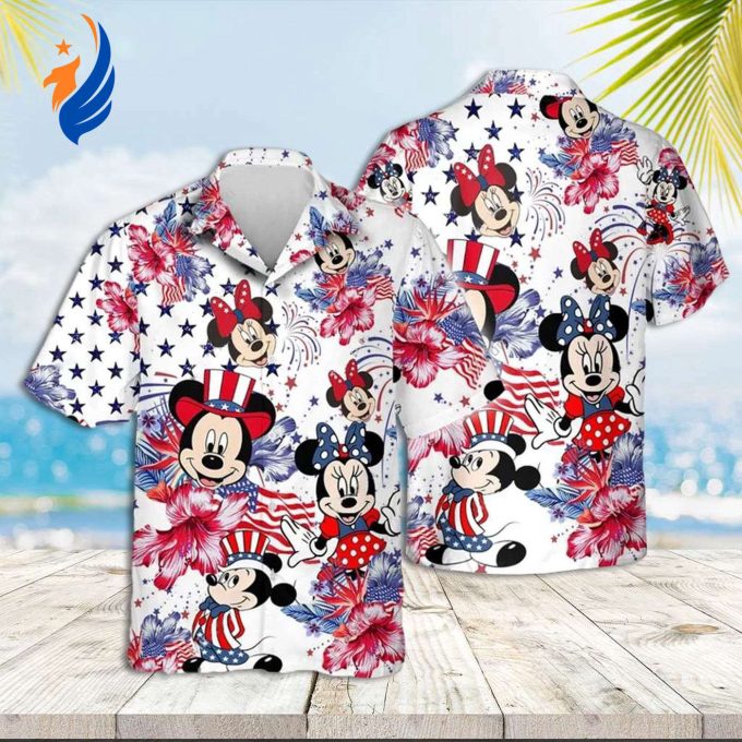 Disney Hibiscus Hawaiian Shirt Mickey Mouse Inspired Tropical Attire