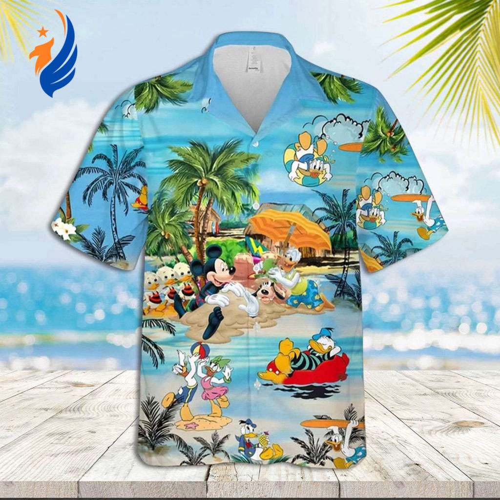 Disney Mickey Mouse Hawaiian Shirt: Summer Vacation Beach Style Disney Mickey Mouse Hawaiian Shirt: Summer Vacation Beach Style