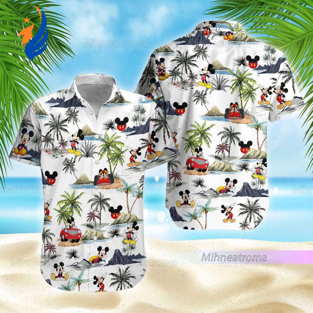 Disney Mickey Mouse Hawaiian Shirt: Funny Button Summer Vacation Gift Disney Mickey Mouse Hawaiian Shirt: Funny Button Summer Vacation Gift