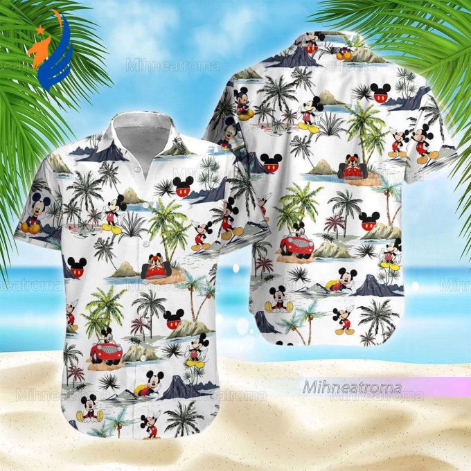 Disney Mickey Mouse Hawaiian Shirt: Funny Button Summer Vacation Gift