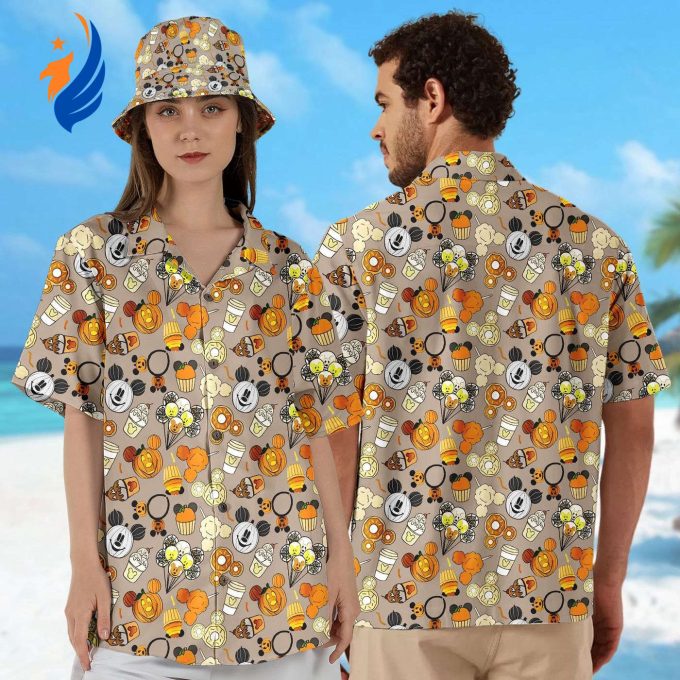 Fun in the Sun with Mickey Mouse: Hawaiian Shirt Junk Food Hawaii Summer Vacation All Over Print Halloween Pumpkin Shirt Fun in the Sun with Mickey Mouse: Hawaiian Shirt Junk Food Hawaii Summer Vacation All Over Print Halloween Pumpkin Shirt