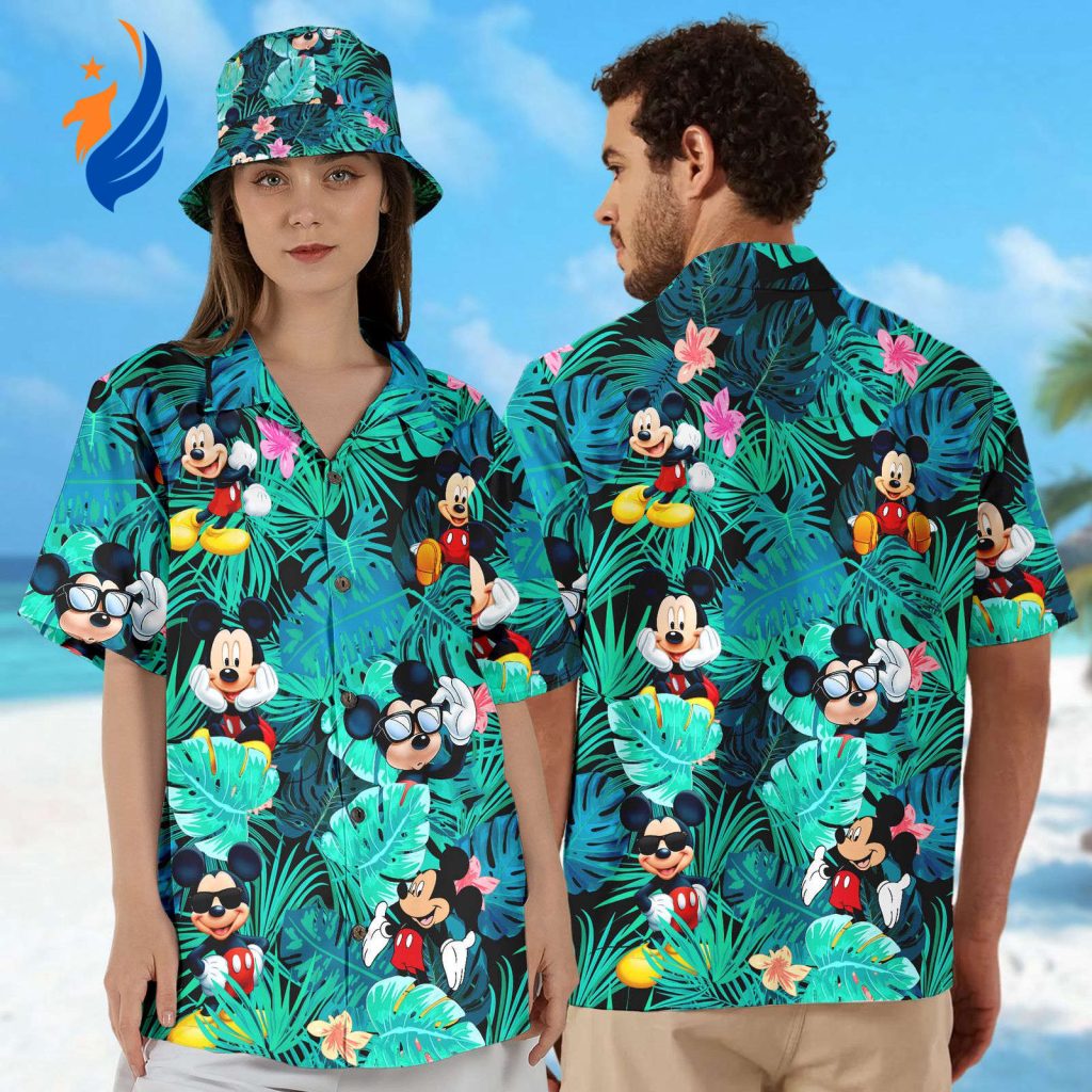 Mickey Mouse Hawaiian Shirt – Fun & Stylish Aloha Shirt with Sunglass Pattern Perfect for Summer Vacation Tropical Button Up Mickey Mouse Hawaiian Shirt – Fun & Stylish Aloha Shirt with Sunglass Pattern Perfect for Summer Vacation Tropical Button Up