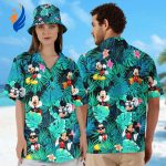 Stylish Mickey Mouse Hawaiian Shirt: Sunglass Pattern Aloha Shirt for Summer Vacation & Family Tropical Button Up