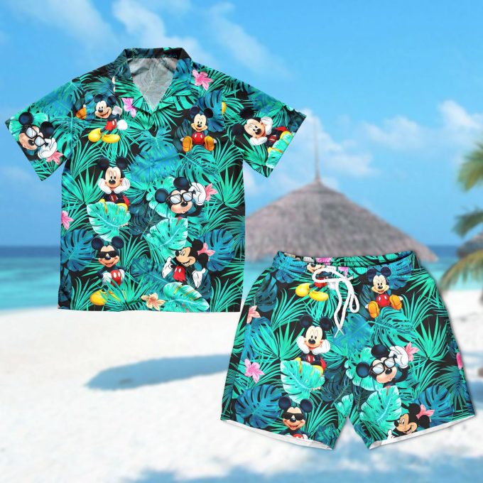 Mickey Mouse Hawaiian Shirt – Stylish Aloha Shirt with Sunglass Pattern for Summer Vacation and Family Fun