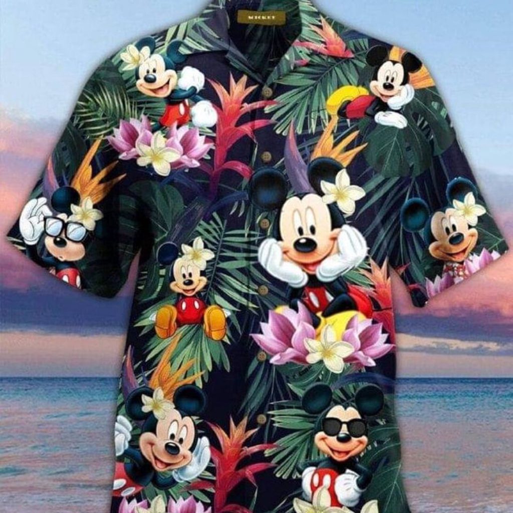 Mickey Mouse Hawaiian Shirt: Tropical Vibes with Hibiscus Beach Design Mickey Mouse Hawaiian Shirt: Tropical Vibes with Hibiscus Beach Design