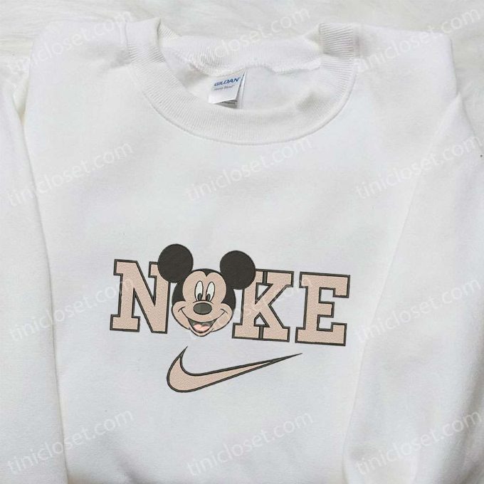 Mickey Mouse Head x Nike Cartoon Hoodie: Best Nike Inspired Embroidered Shirt – Perfect Birthday Gift Ideas