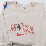 Mickey Mouse Heart x Nike Cartoon Embroidered Sweatshirt – Disney Characters & Nike-Inspired Shirt Mickey Mouse Heart x Nike Cartoon Embroidered Sweatshirt – Disney Characters & Nike-Inspired Shirt