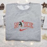 Mickey Mouse Heart x Nike Cartoon Embroidered Sweatshirt – Disney Characters & Nike-Inspired Shirt Mickey Mouse Heart x Nike Cartoon Embroidered Sweatshirt – Disney Characters & Nike-Inspired Shirt