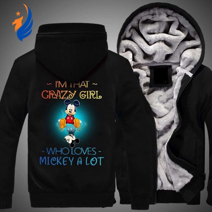 Crazy Girl Loves Mickey Mouse – 3D Hoodie Fleece Zip Hoodie 93