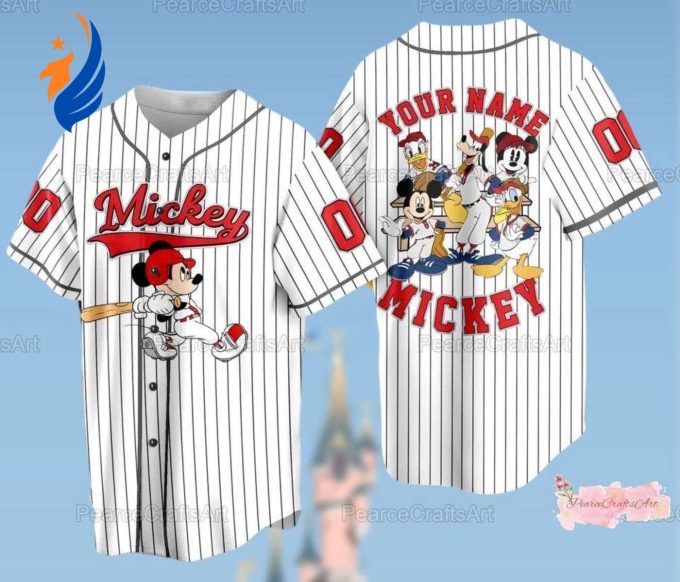 Mickey Mouse Jersey Shirt: Custom Name Athletic Baseball Jersey – Mickey Disney Shirt