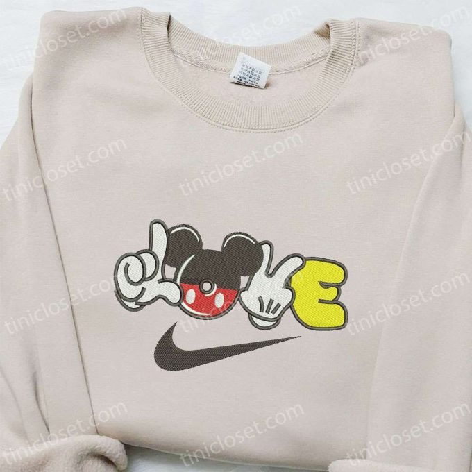 Mickey Mouse Love x Nike Embroidered Hoodie & Shirt: Best Valentine’s Day Gift Ideas